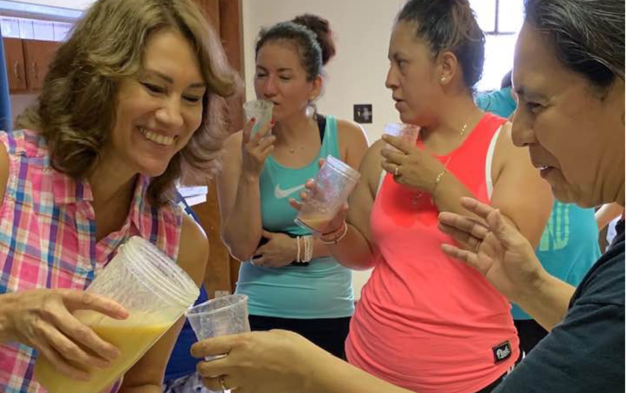 Smoothies being shared